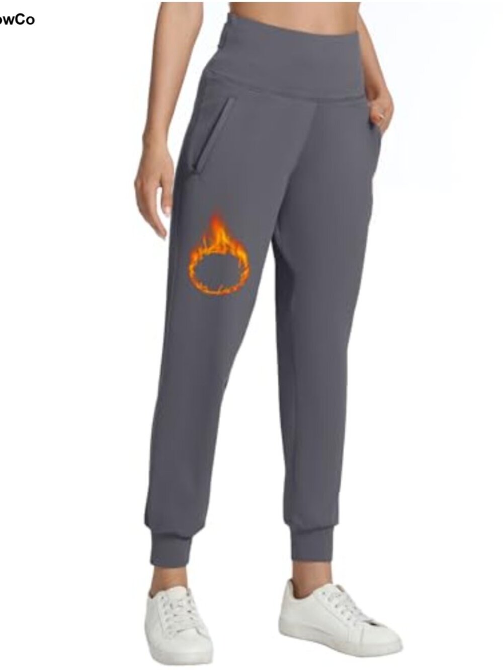 Women's Fleece Lined Joggers with Zipper Pockets - Lightweight Workout